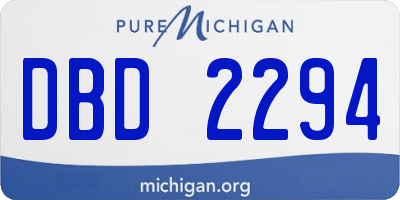 MI license plate DBD2294