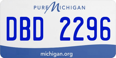 MI license plate DBD2296
