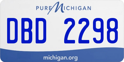 MI license plate DBD2298