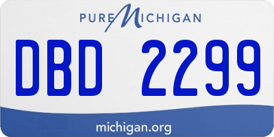 MI license plate DBD2299