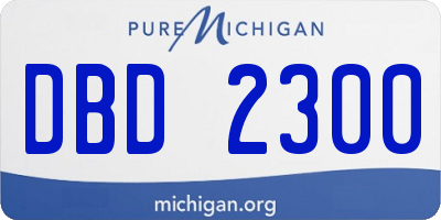 MI license plate DBD2300