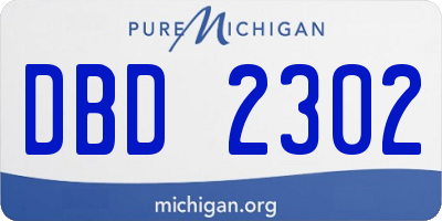 MI license plate DBD2302