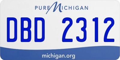 MI license plate DBD2312