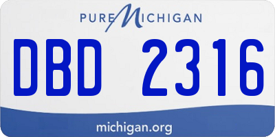 MI license plate DBD2316