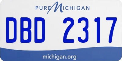 MI license plate DBD2317