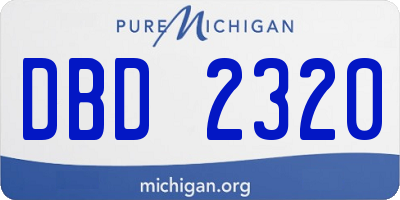 MI license plate DBD2320