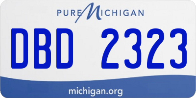 MI license plate DBD2323
