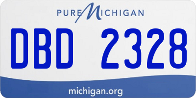 MI license plate DBD2328