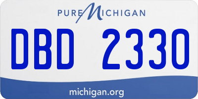 MI license plate DBD2330