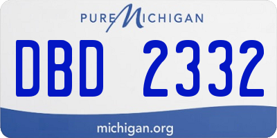 MI license plate DBD2332