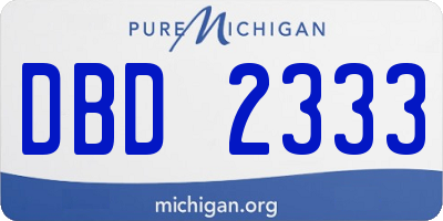 MI license plate DBD2333