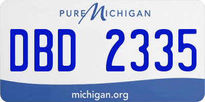 MI license plate DBD2335