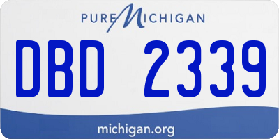 MI license plate DBD2339