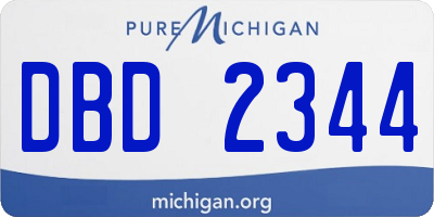 MI license plate DBD2344