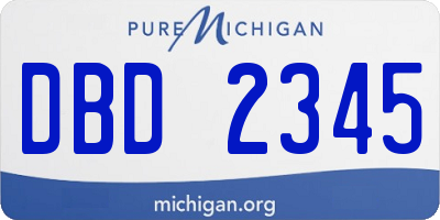 MI license plate DBD2345