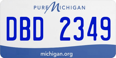 MI license plate DBD2349