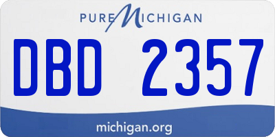 MI license plate DBD2357