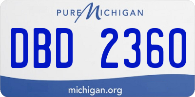 MI license plate DBD2360