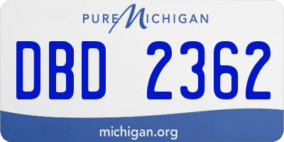 MI license plate DBD2362