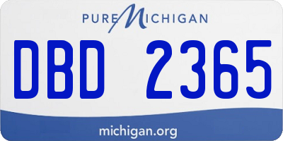 MI license plate DBD2365