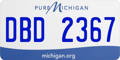 MI license plate DBD2367