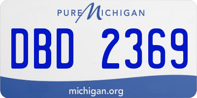 MI license plate DBD2369