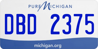 MI license plate DBD2375
