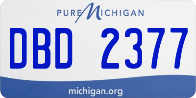 MI license plate DBD2377