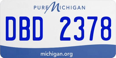 MI license plate DBD2378