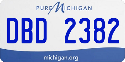 MI license plate DBD2382