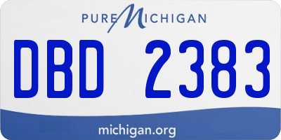 MI license plate DBD2383