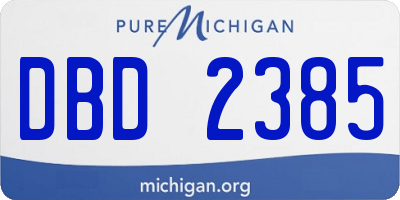 MI license plate DBD2385