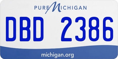 MI license plate DBD2386