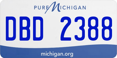 MI license plate DBD2388