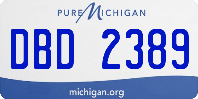 MI license plate DBD2389