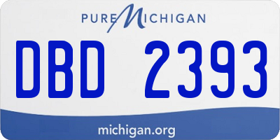 MI license plate DBD2393