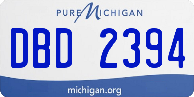 MI license plate DBD2394