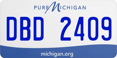 MI license plate DBD2409