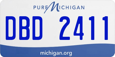 MI license plate DBD2411