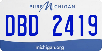 MI license plate DBD2419