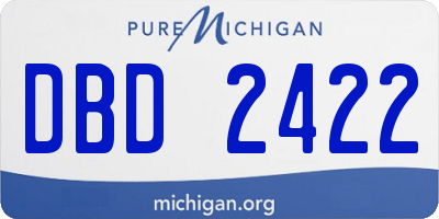 MI license plate DBD2422