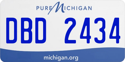 MI license plate DBD2434