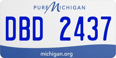 MI license plate DBD2437