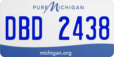 MI license plate DBD2438