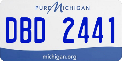 MI license plate DBD2441