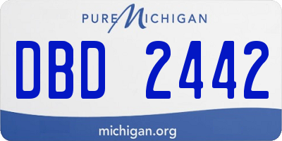 MI license plate DBD2442