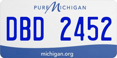 MI license plate DBD2452