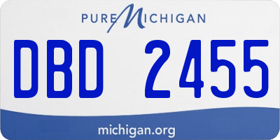 MI license plate DBD2455