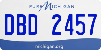 MI license plate DBD2457