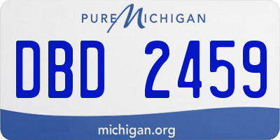 MI license plate DBD2459